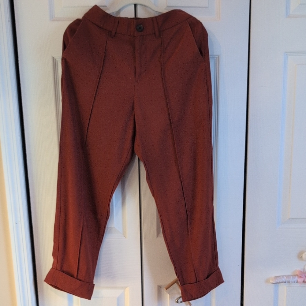 Women's Brown Slim Ankle Pants